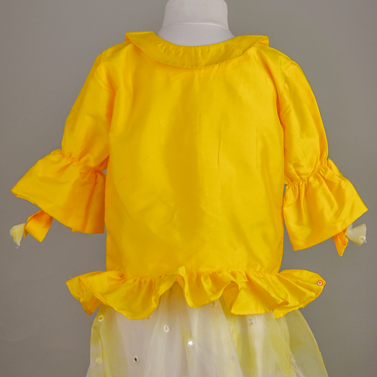 Designer Yellow Top With Mirror Work Lehenga - Picco Ricco 