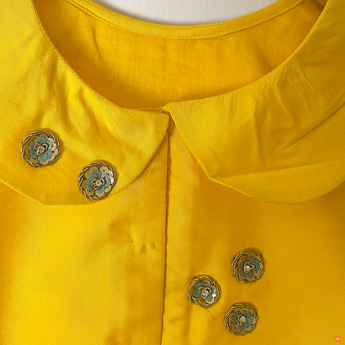 Designer Yellow Top With Mirror Work Lehenga - Picco Ricco 