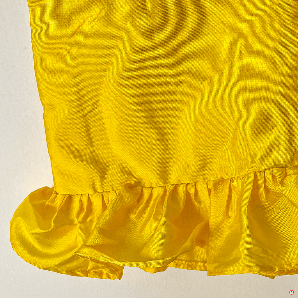 Designer Yellow Top With Mirror Work Lehenga - Picco Ricco 