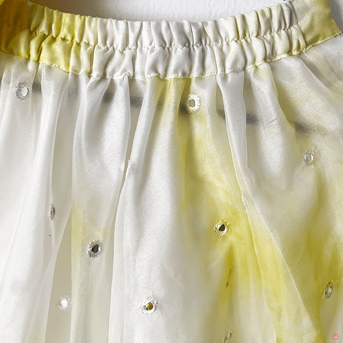 Designer Yellow Top With Mirror Work Lehenga - Picco Ricco 