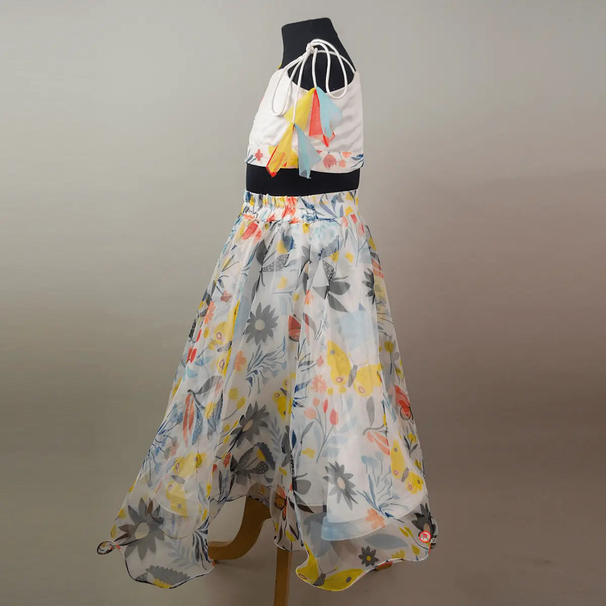 White Floral Printed Lehenga