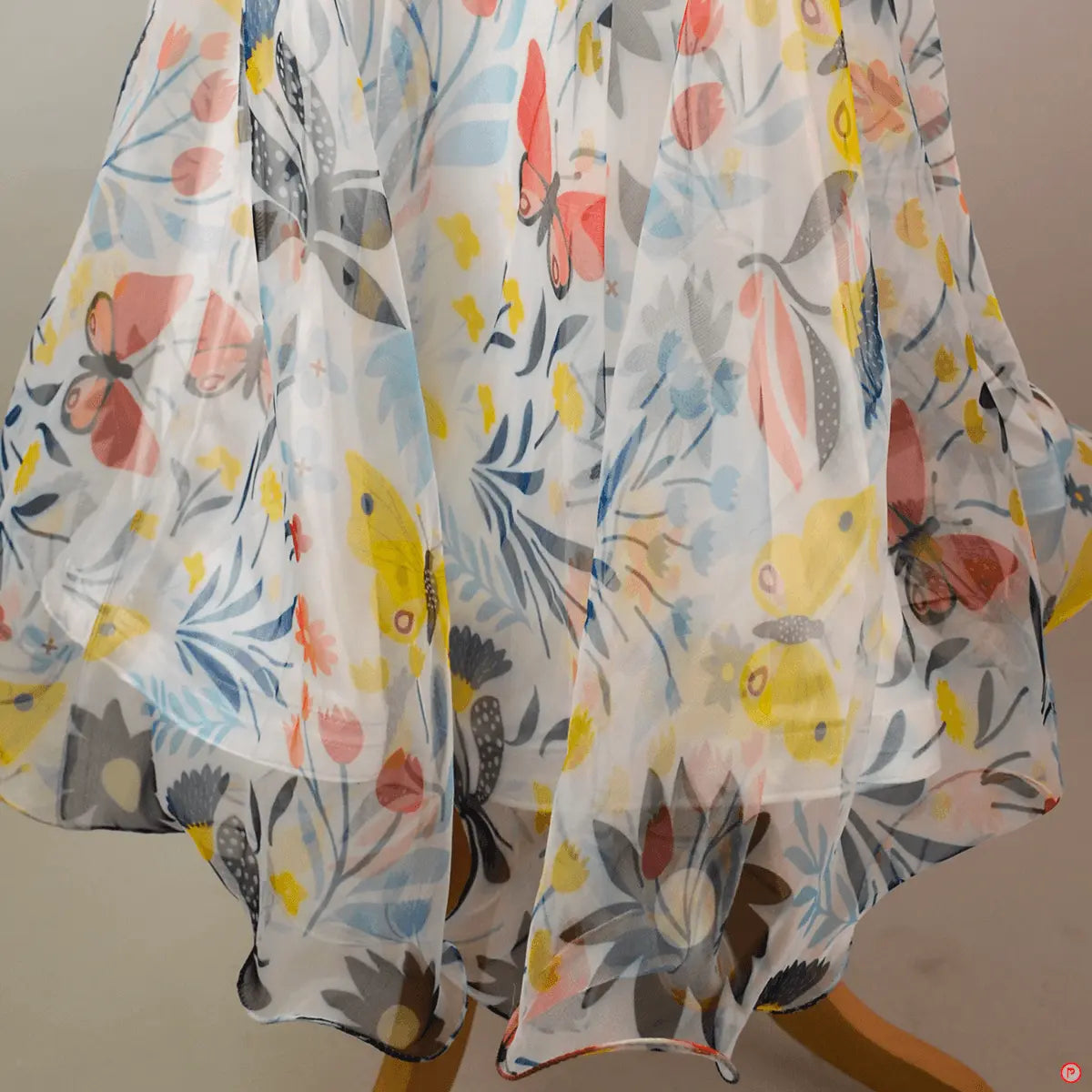White Floral Printed Lehenga