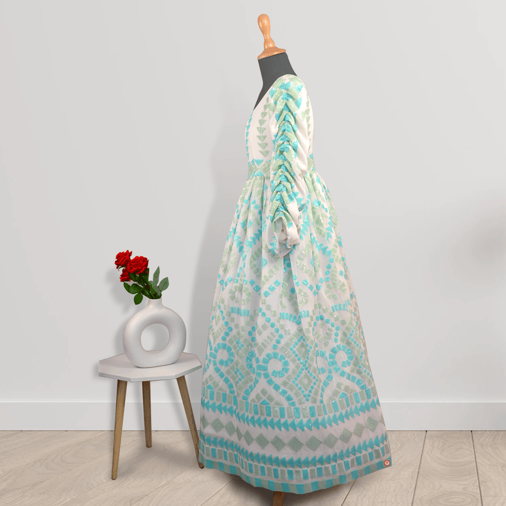 Elegant One Shoulder Dress With Beautiful Sequins Work - Picco Ricco 