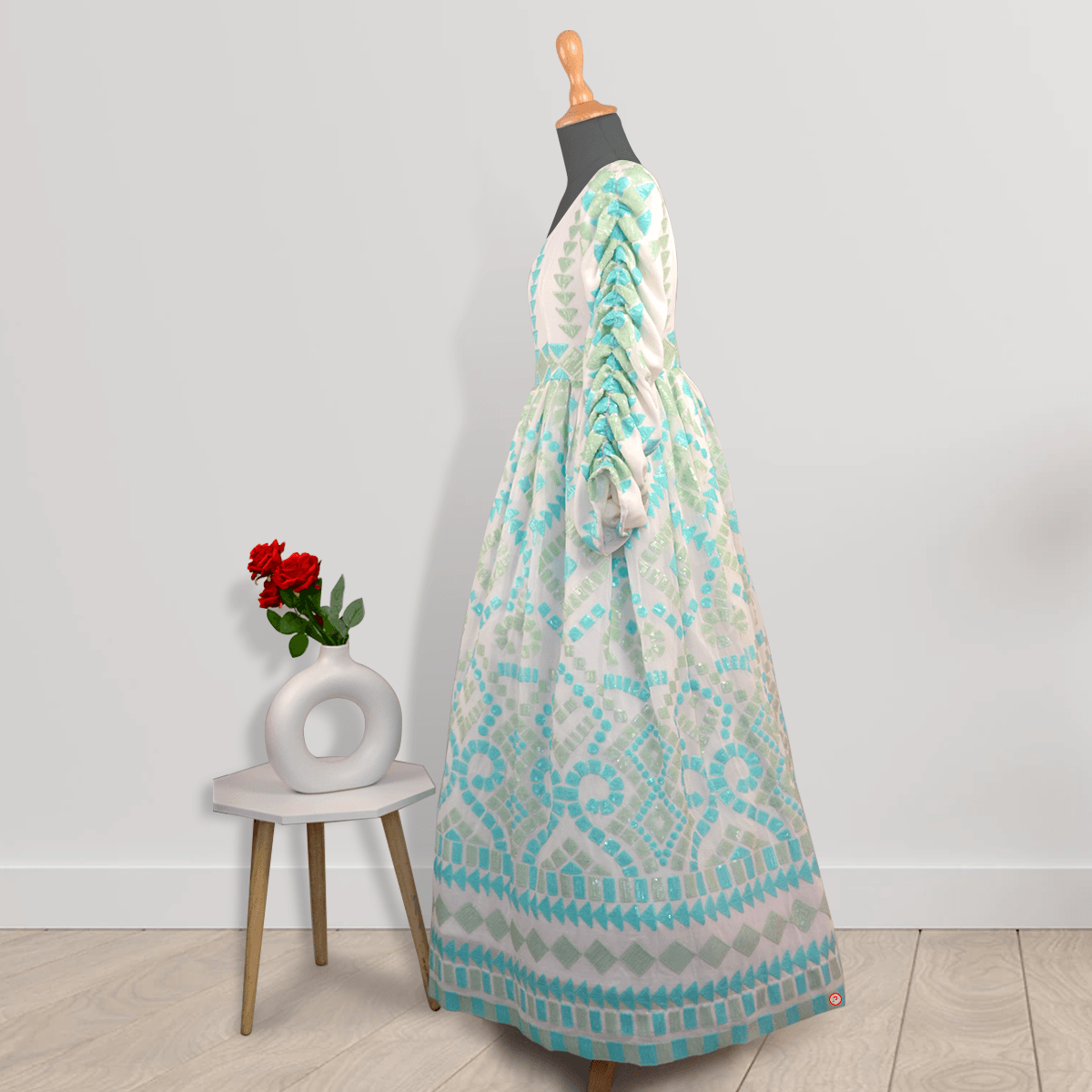 Elegant One Shoulder Dress With Beautiful Sequins Work - Picco Ricco 