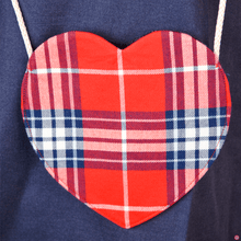 Load image into Gallery viewer, Blue Frock With Red Heart Bag
