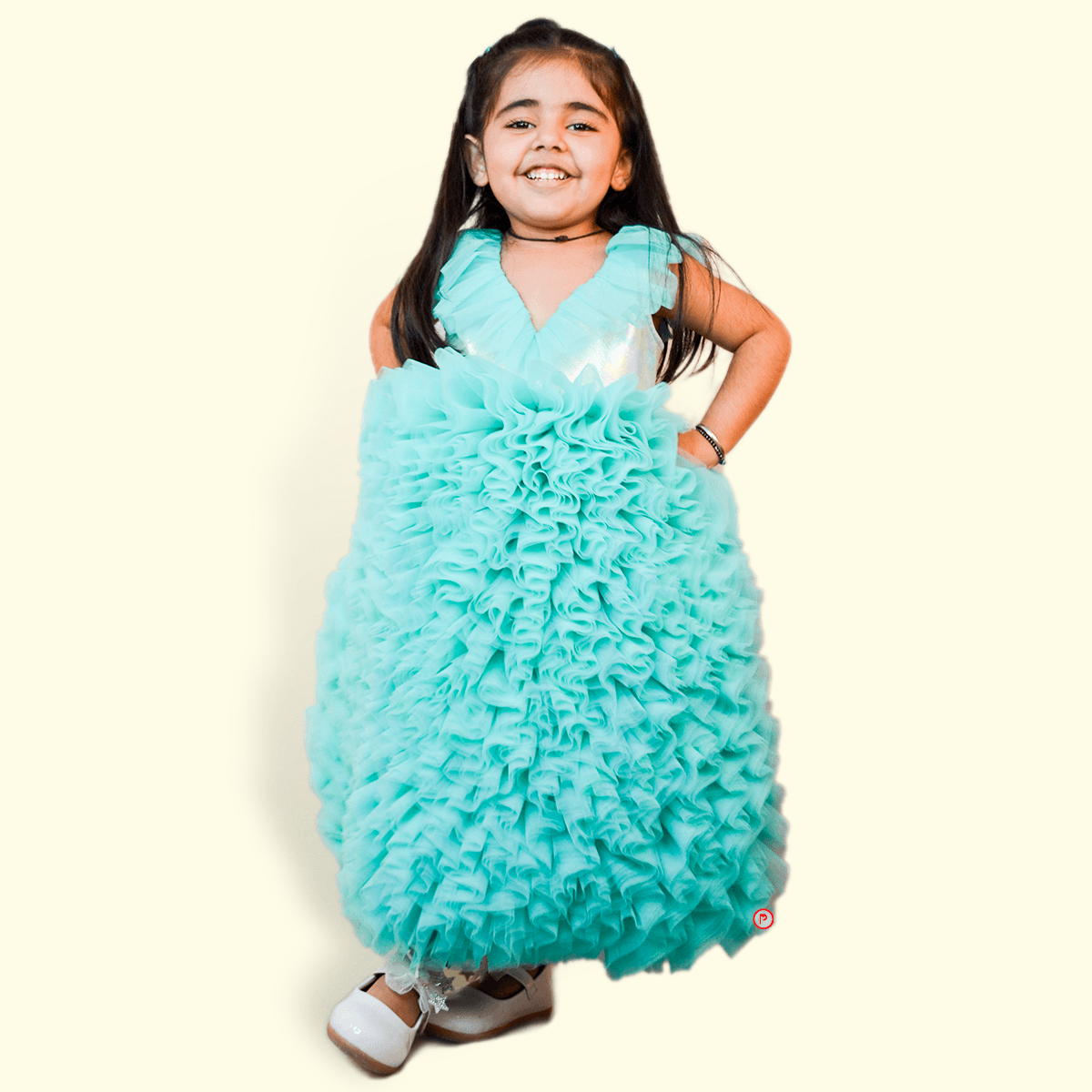 Green Ruffled Dress - Picco Ricco 