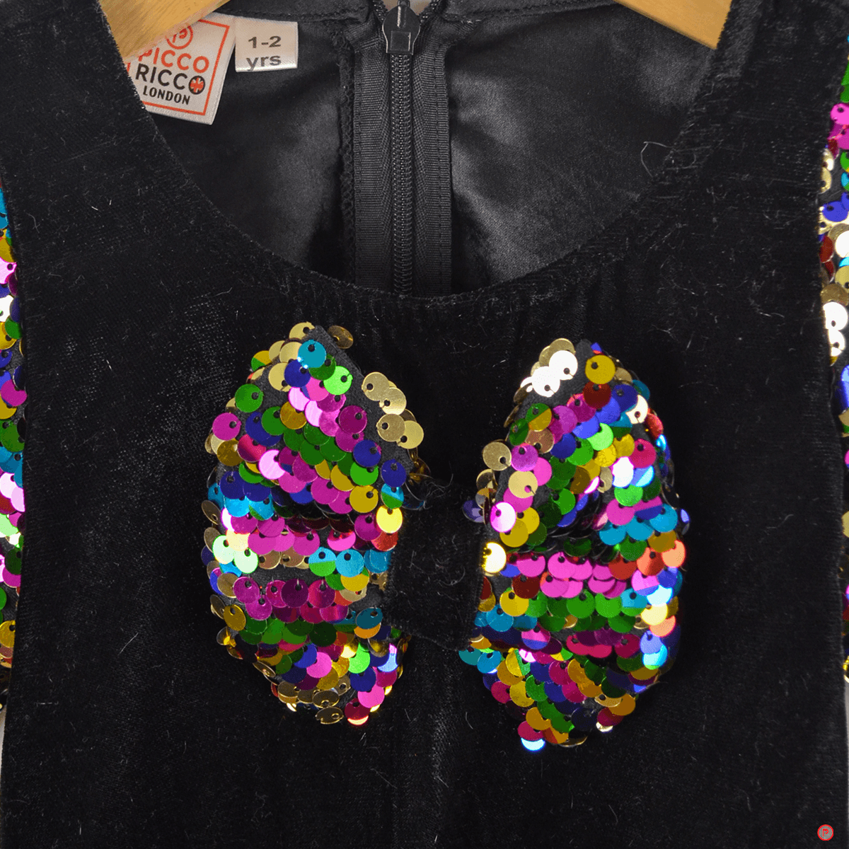 Black Velvet Reversable Sequence Dress