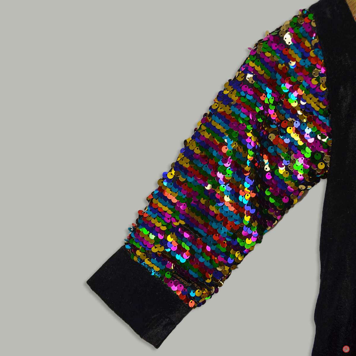 Black Velvet Reversable Sequence Dress