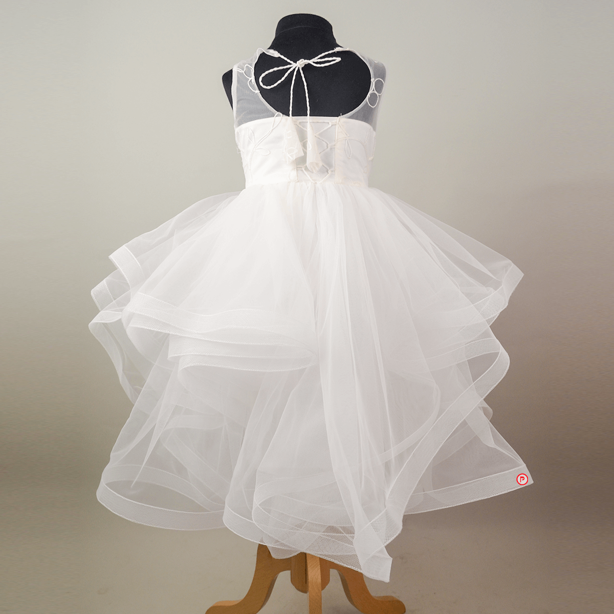 Floral Embroidery Multi-Layer Tulle Communion Flower Girl Dress C332 –  Sparkly Gowns