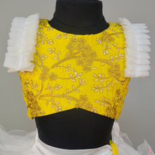 Load image into Gallery viewer, White Lehenga with Yellow Crop Top - Picco Ricco 
