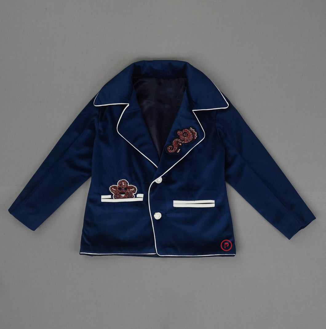 Blue Embellished Jacket