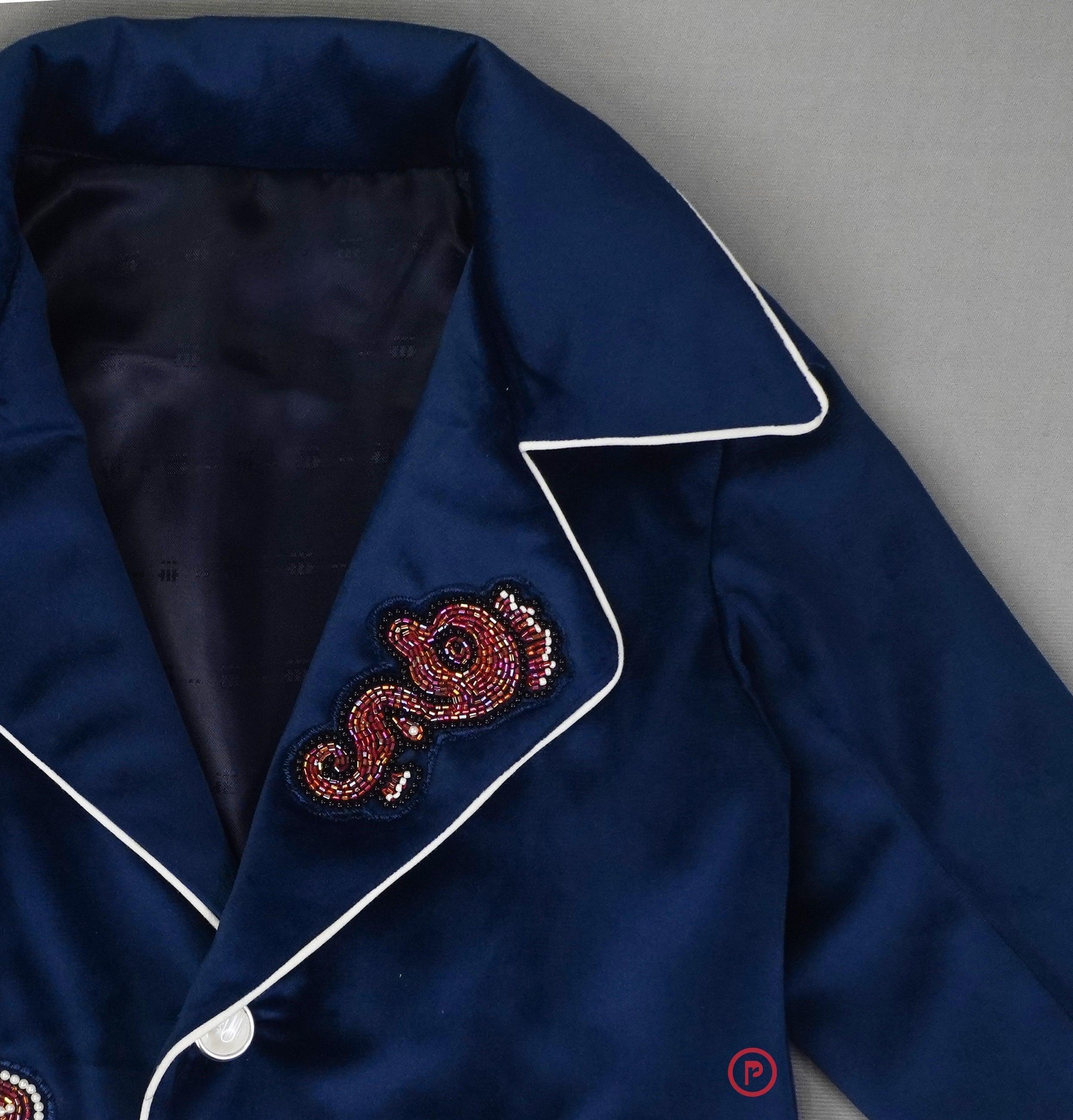 Blue Embellished Jacket
