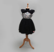 Load image into Gallery viewer, Black Embellished Velvet Dress
