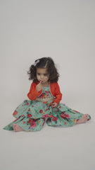 Floral silk Suit with jacket