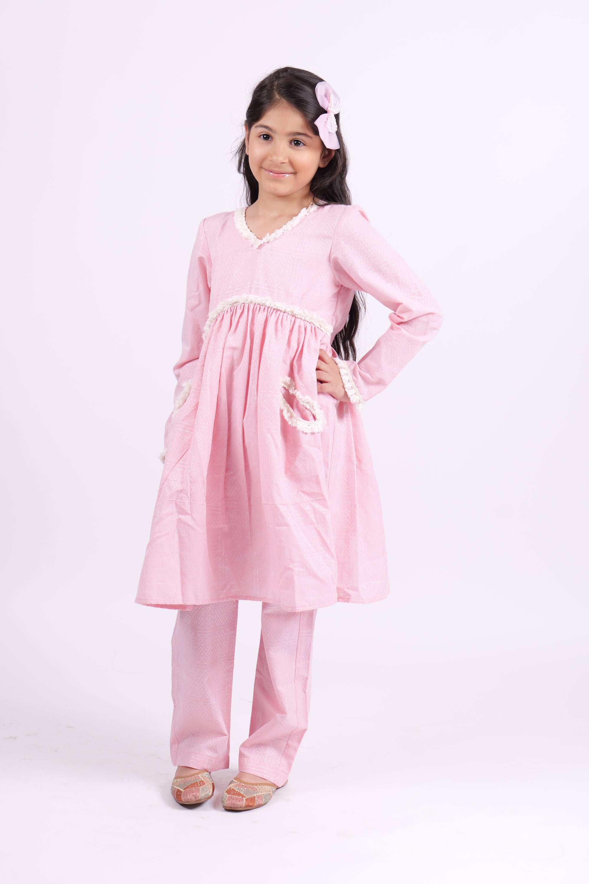 Pink Cotton Pocket Suit