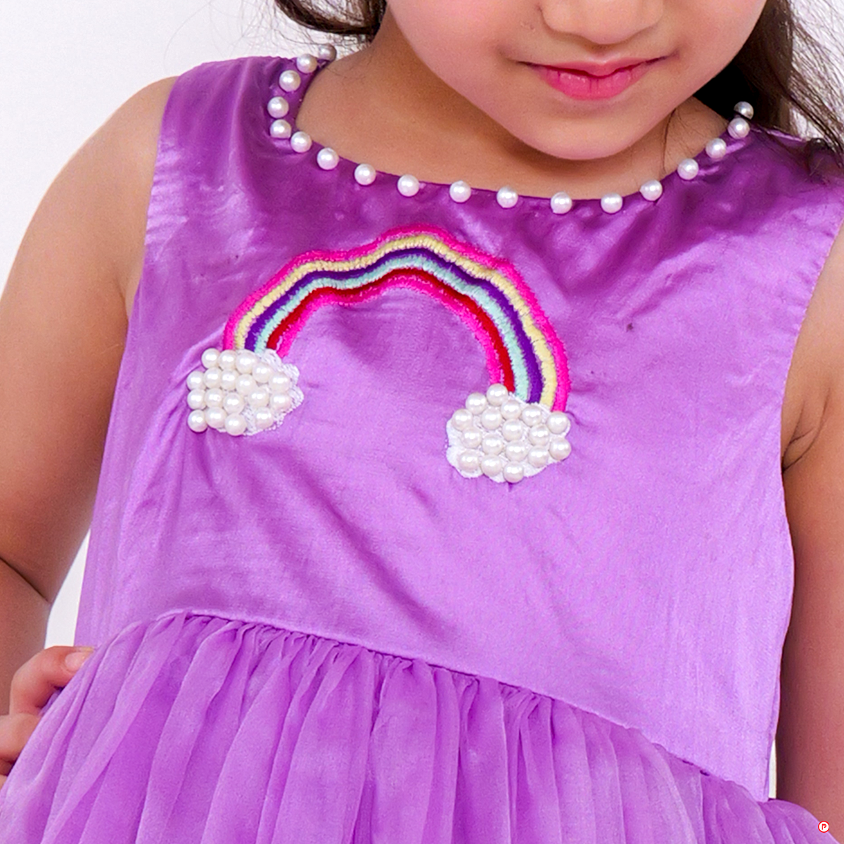 Lilac Rainbow Heart With Pearls