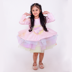 Pink Pleated Unicorn Dress