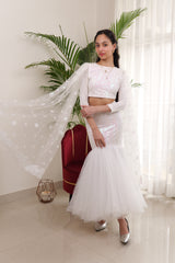 White Fish Cut Lehanga