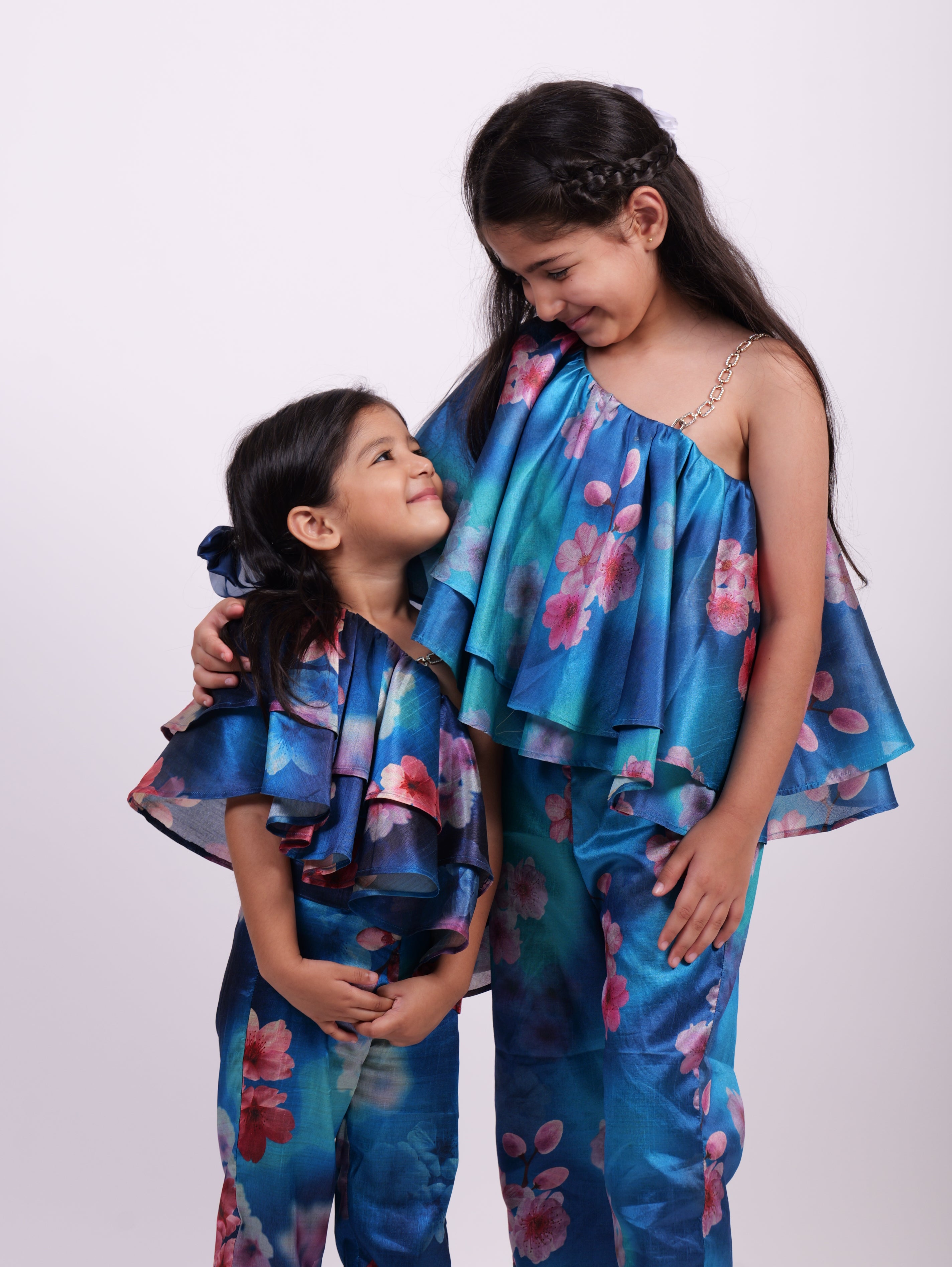 Blue Double frill Coord Set
