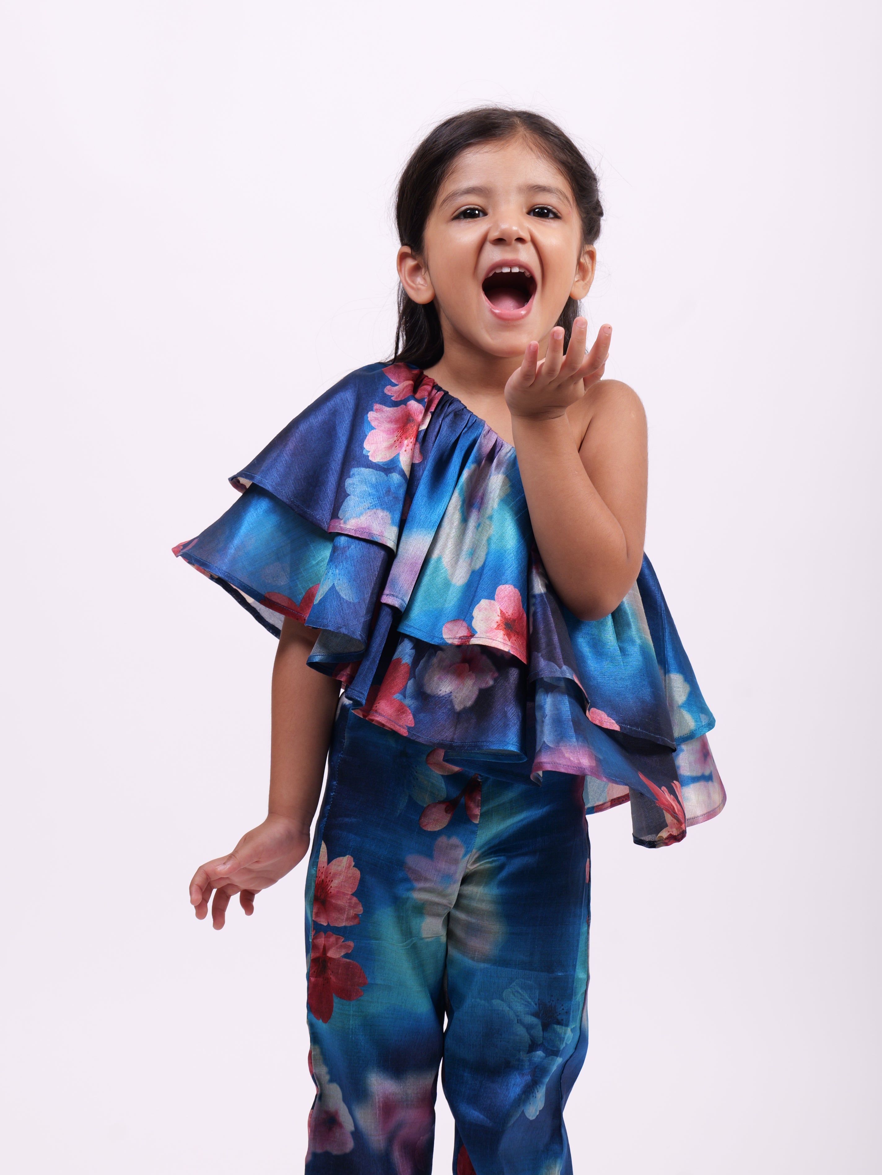 Blue Double frill Coord Set