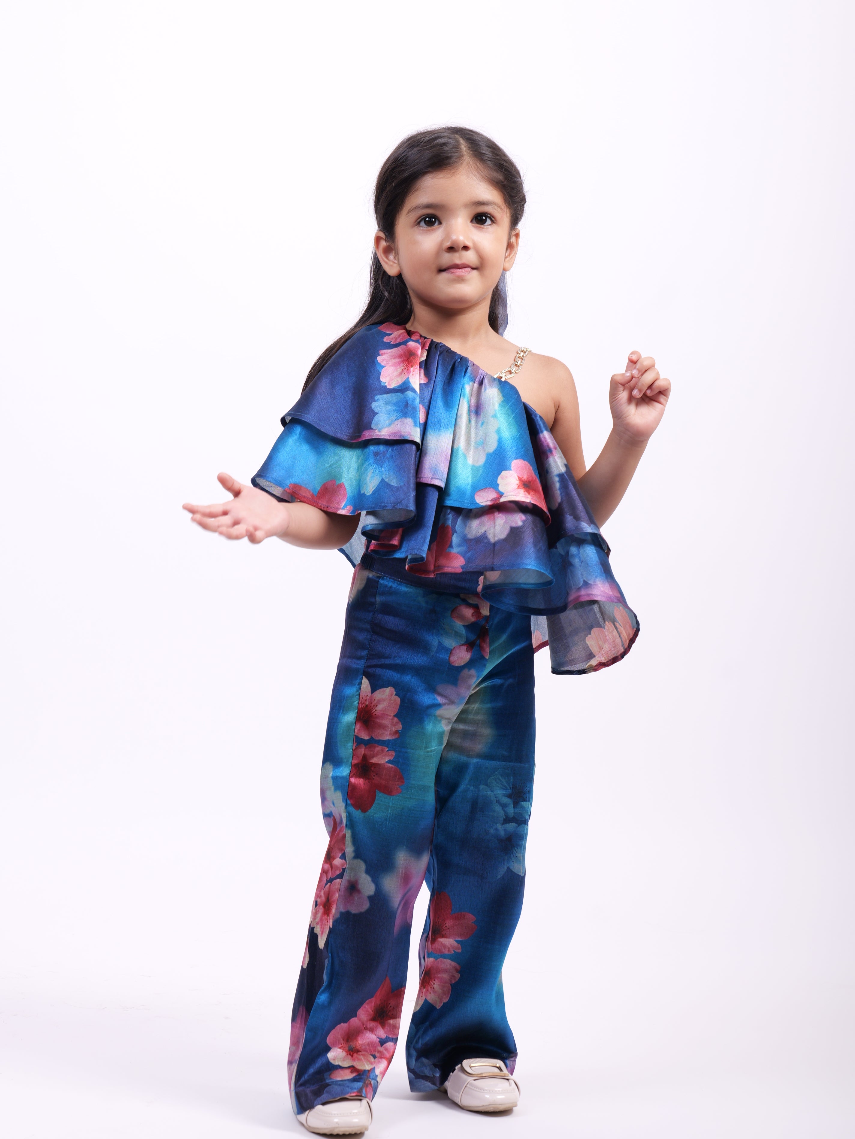Blue Double frill Coord Set
