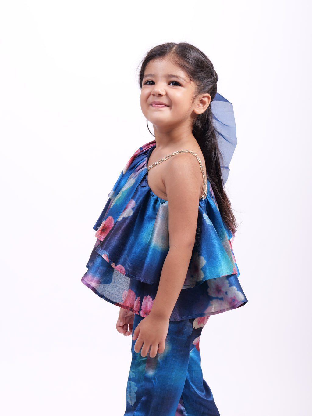 Blue Double frill Coord Set