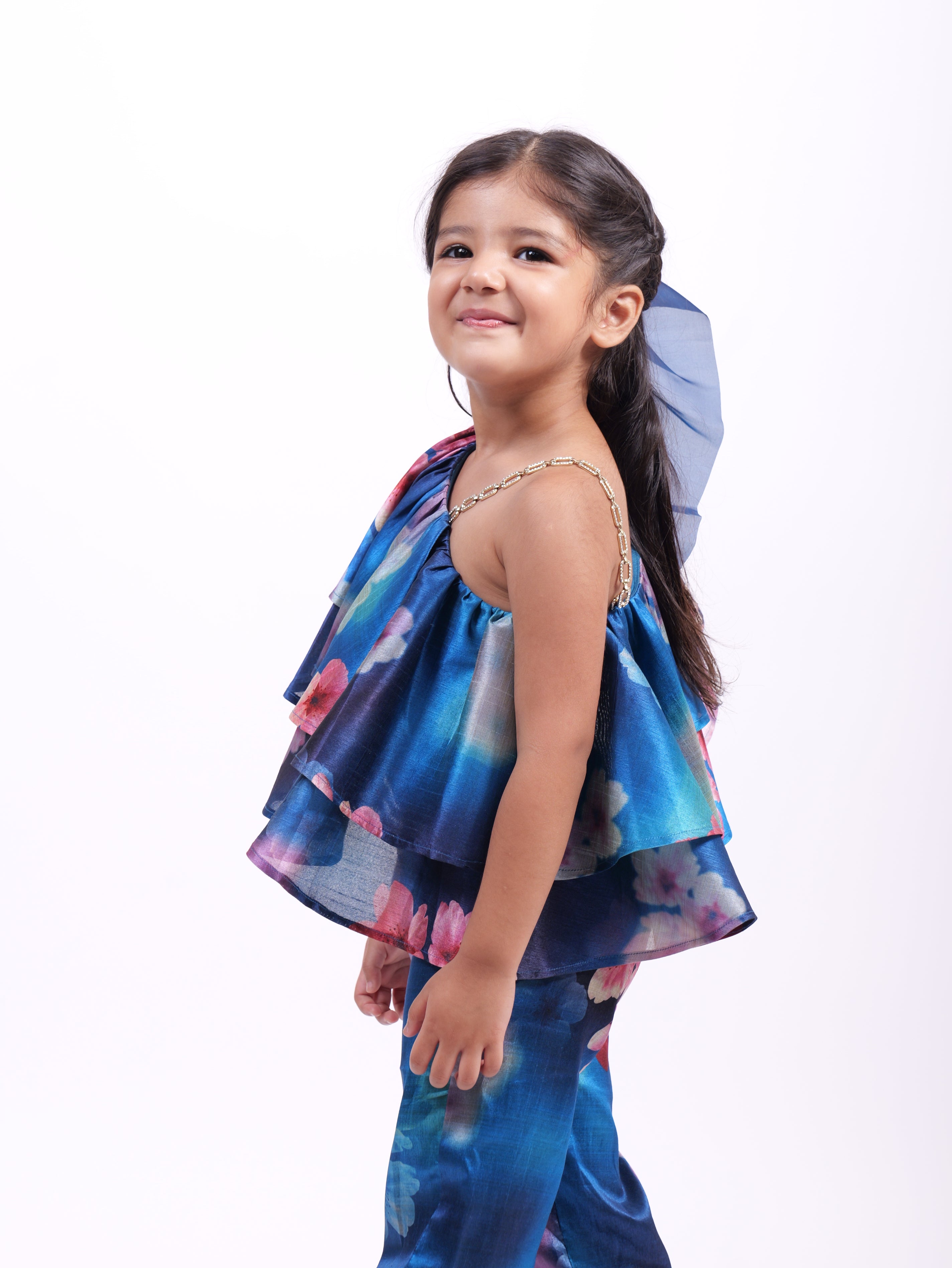 Blue Double frill Coord Set