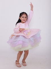 Pink Pleated Unicorn Dress