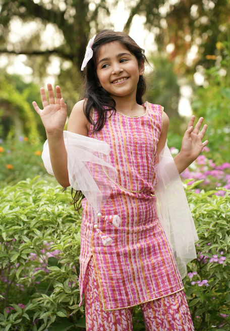 Pink Gotta Sharara set with Dupatta