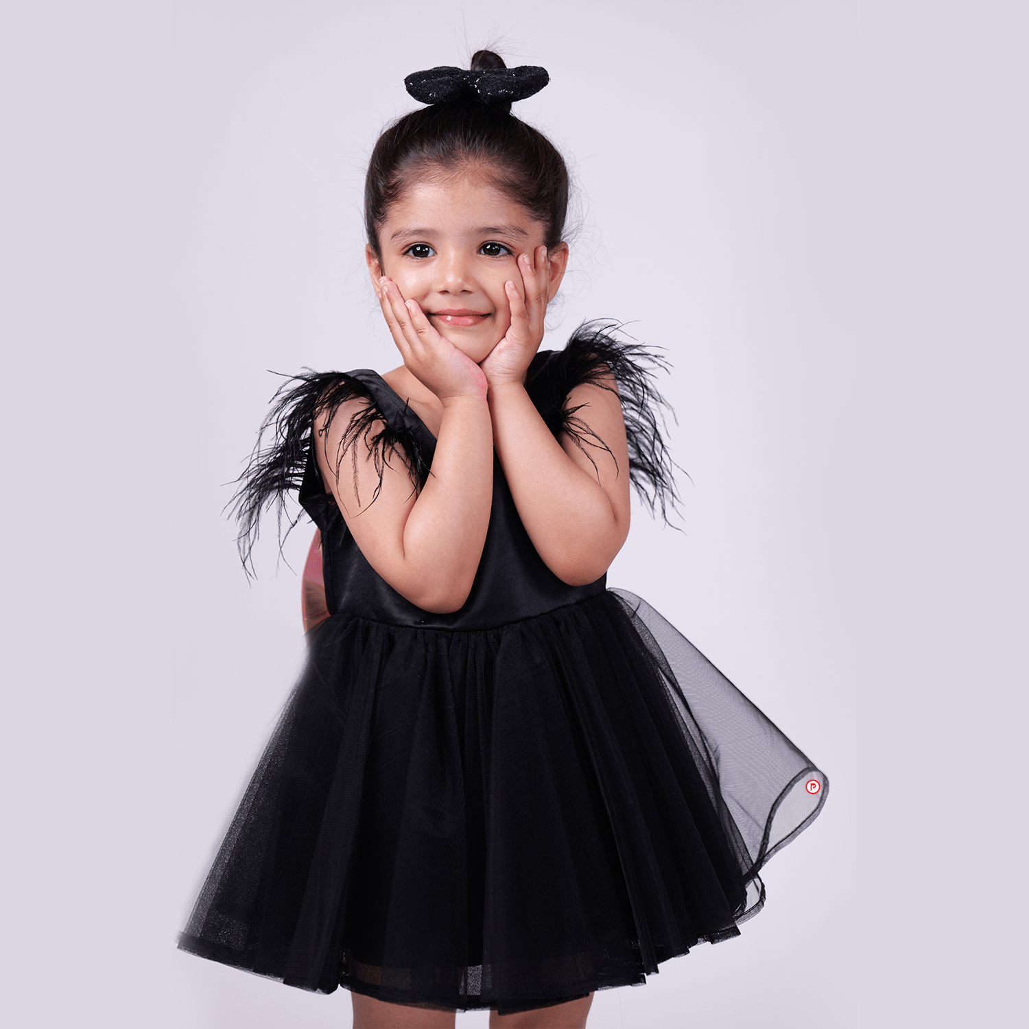 Black Dress with Customized Name Back Bow Tie