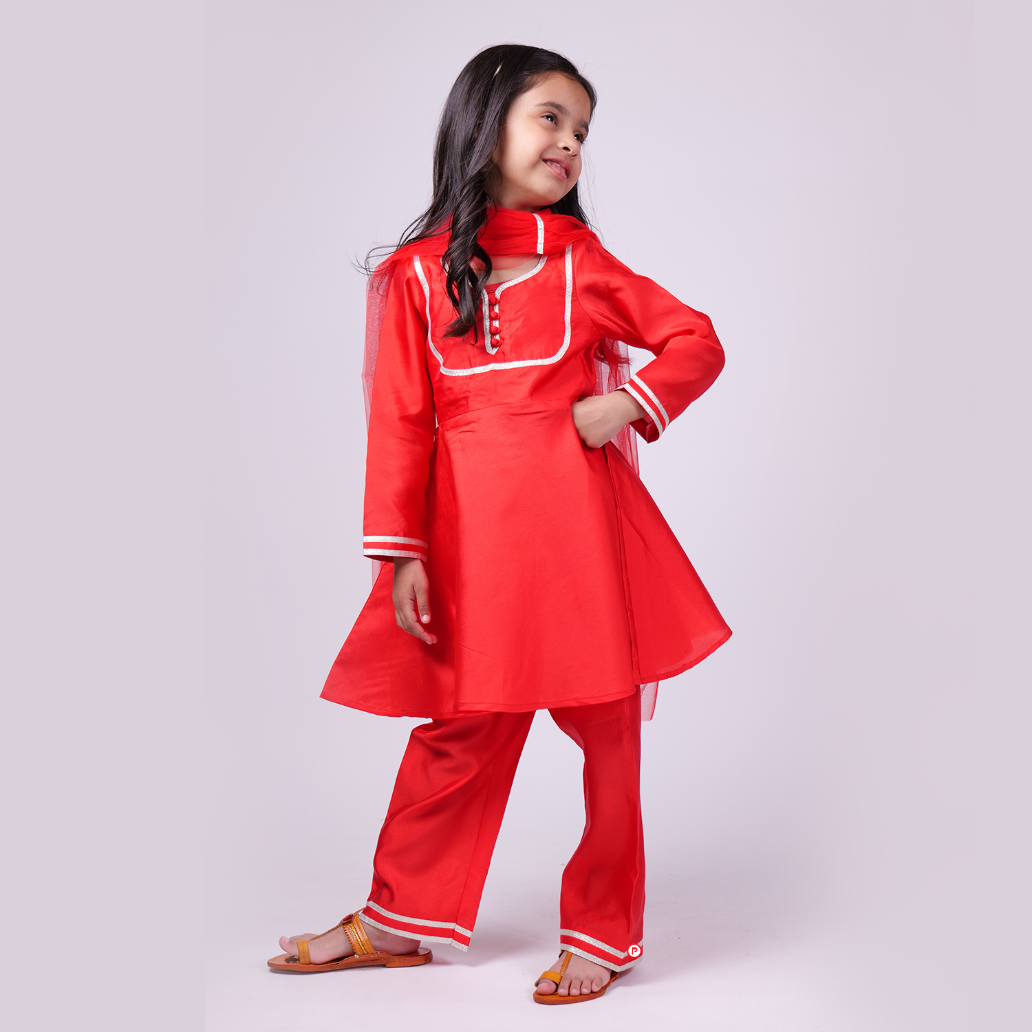 Red Suit with pant and dupatta