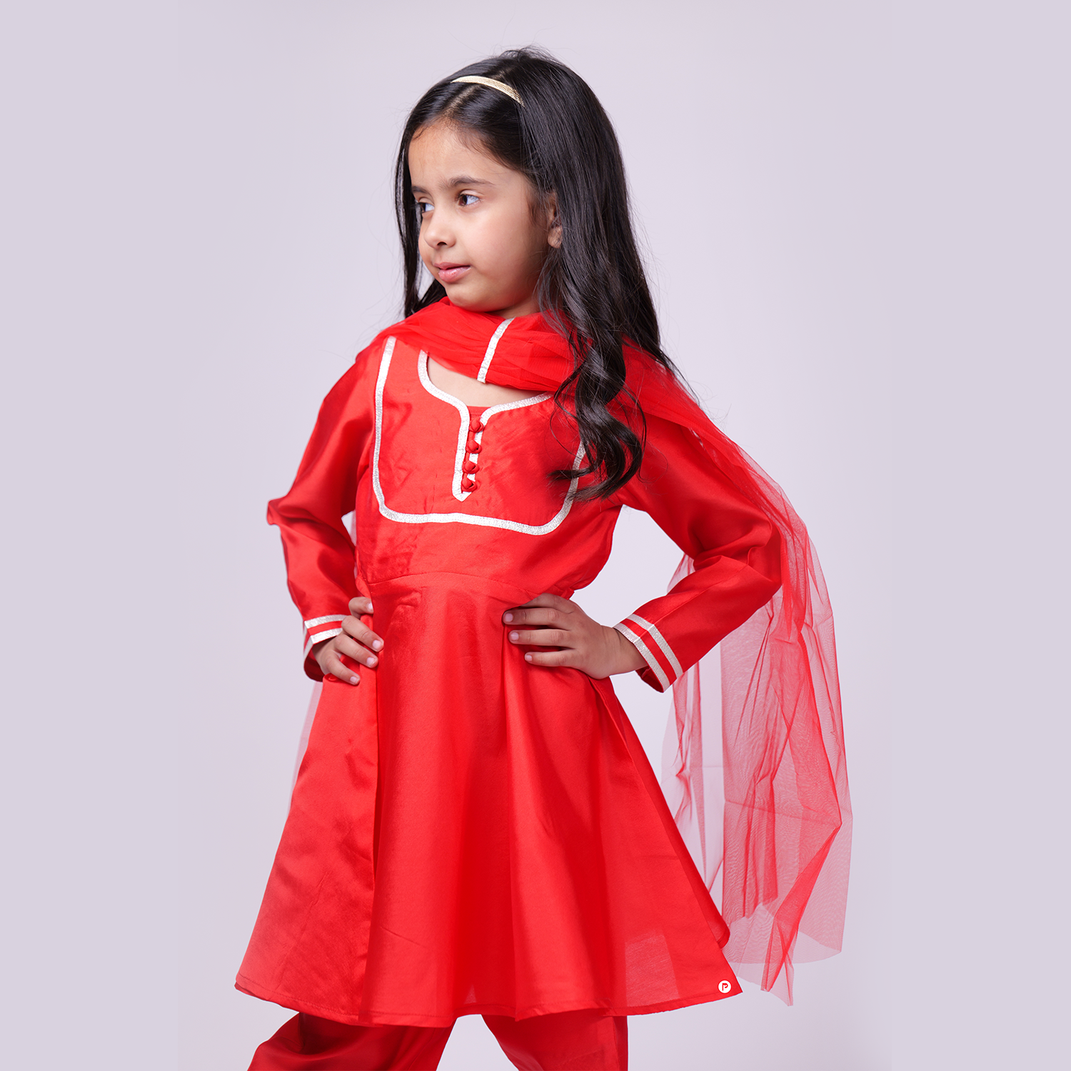 Red Suit with pant and dupatta
