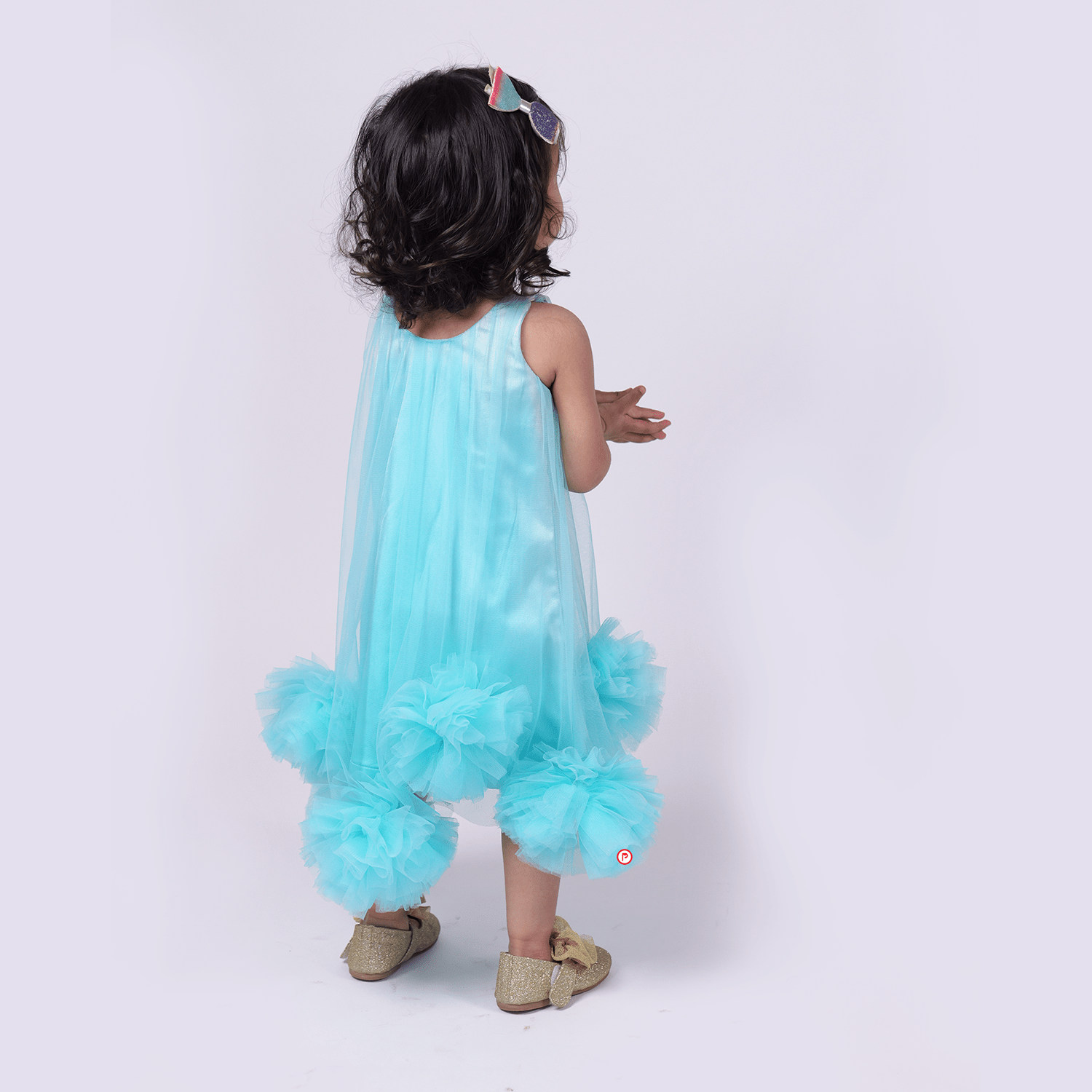 Aqua Blue Pompom Dress
