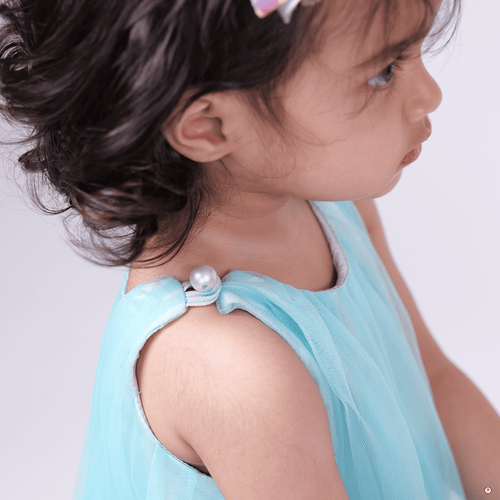 Aqua Blue Pompom Dress