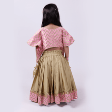 Load image into Gallery viewer, Golden and Pink Silk Lehenga With Stylish Choli
