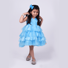 Load image into Gallery viewer, Girls dresses (Blue color frock)
