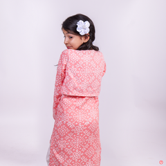 Pink Suit With  Jacket And White Dhoti