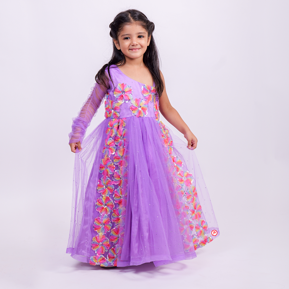 Lilac Net  Party Dress