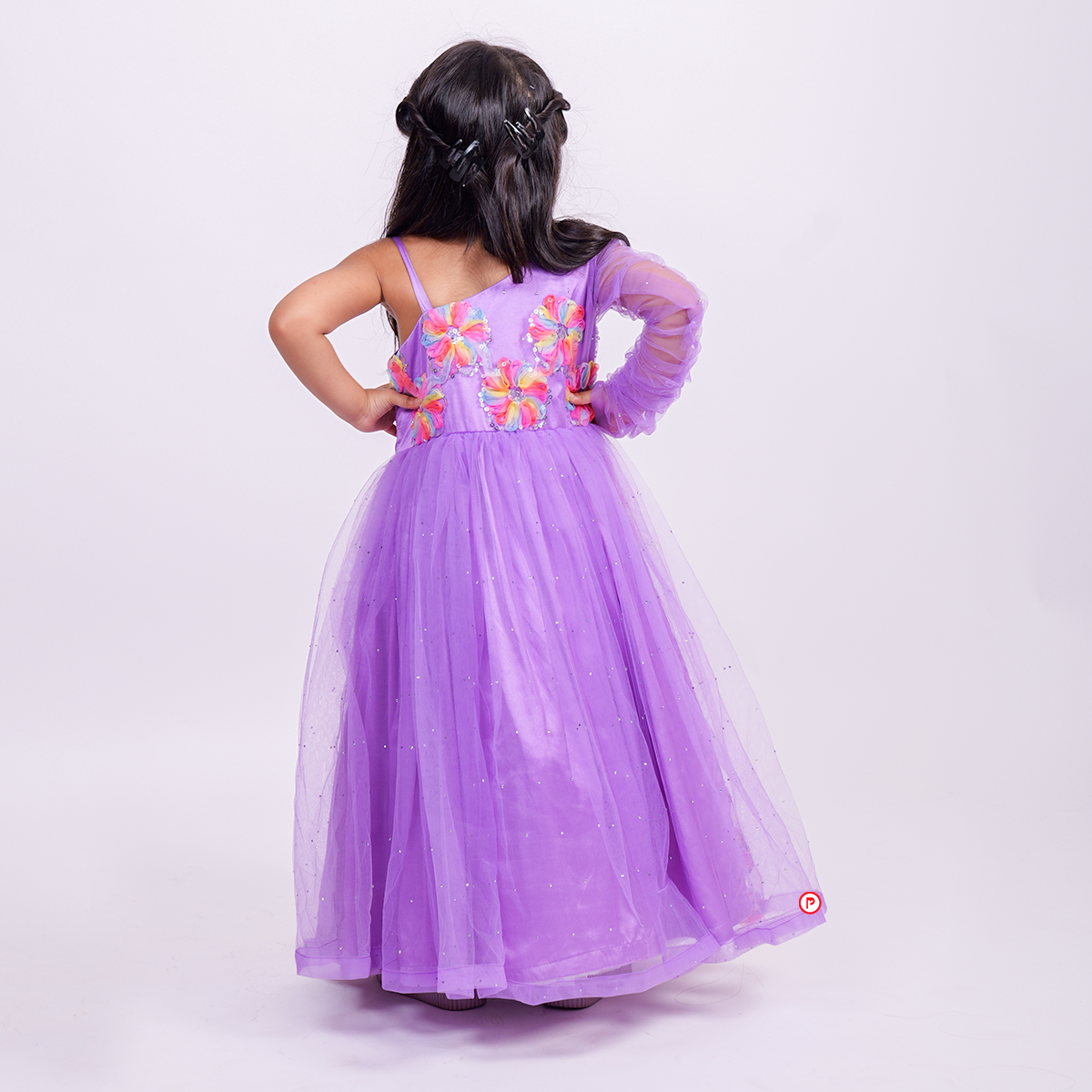 Lilac Net  Party Dress
