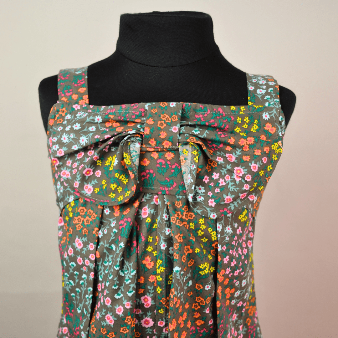 Green Drape style Dress With Big Bow