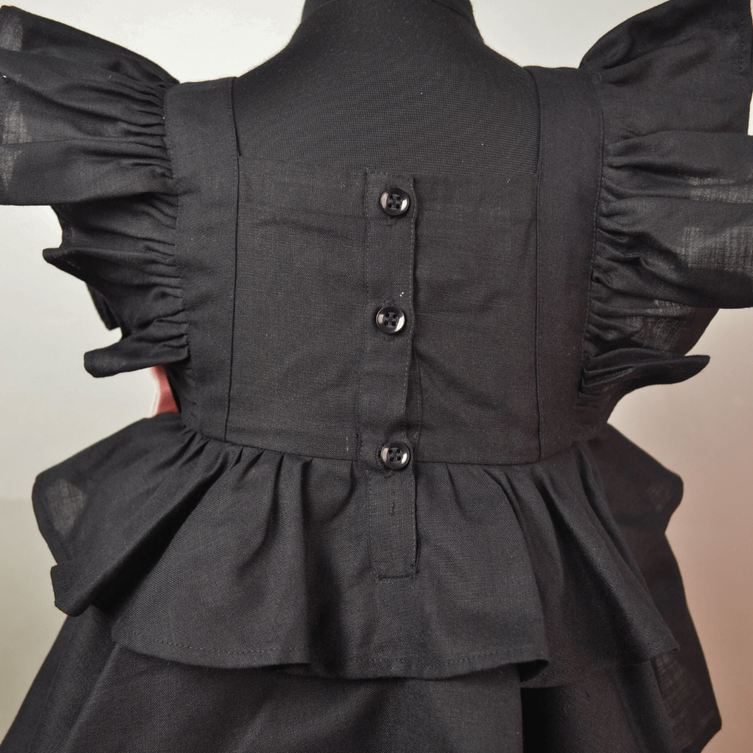 Black Frock With Pink Bow