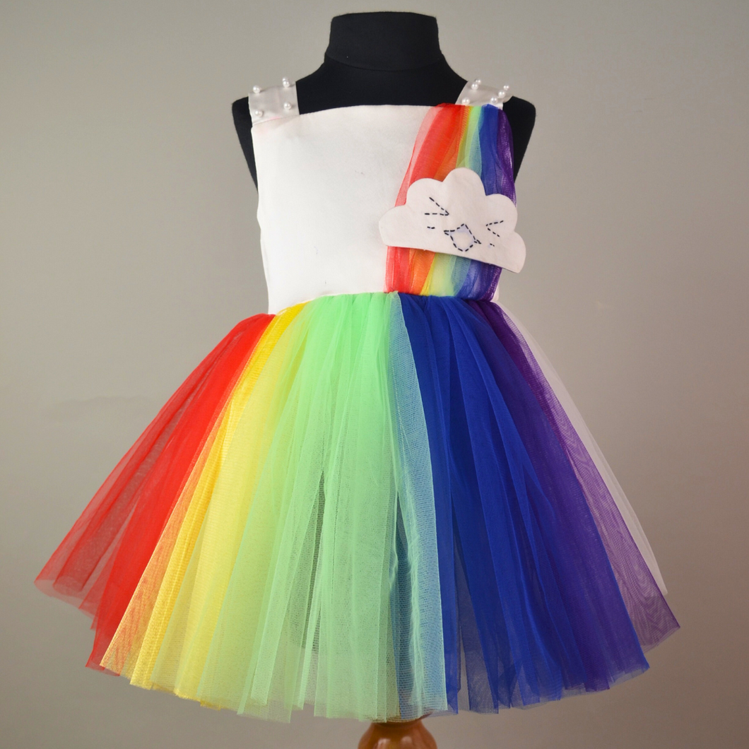 White Ranbow Pearl Frock