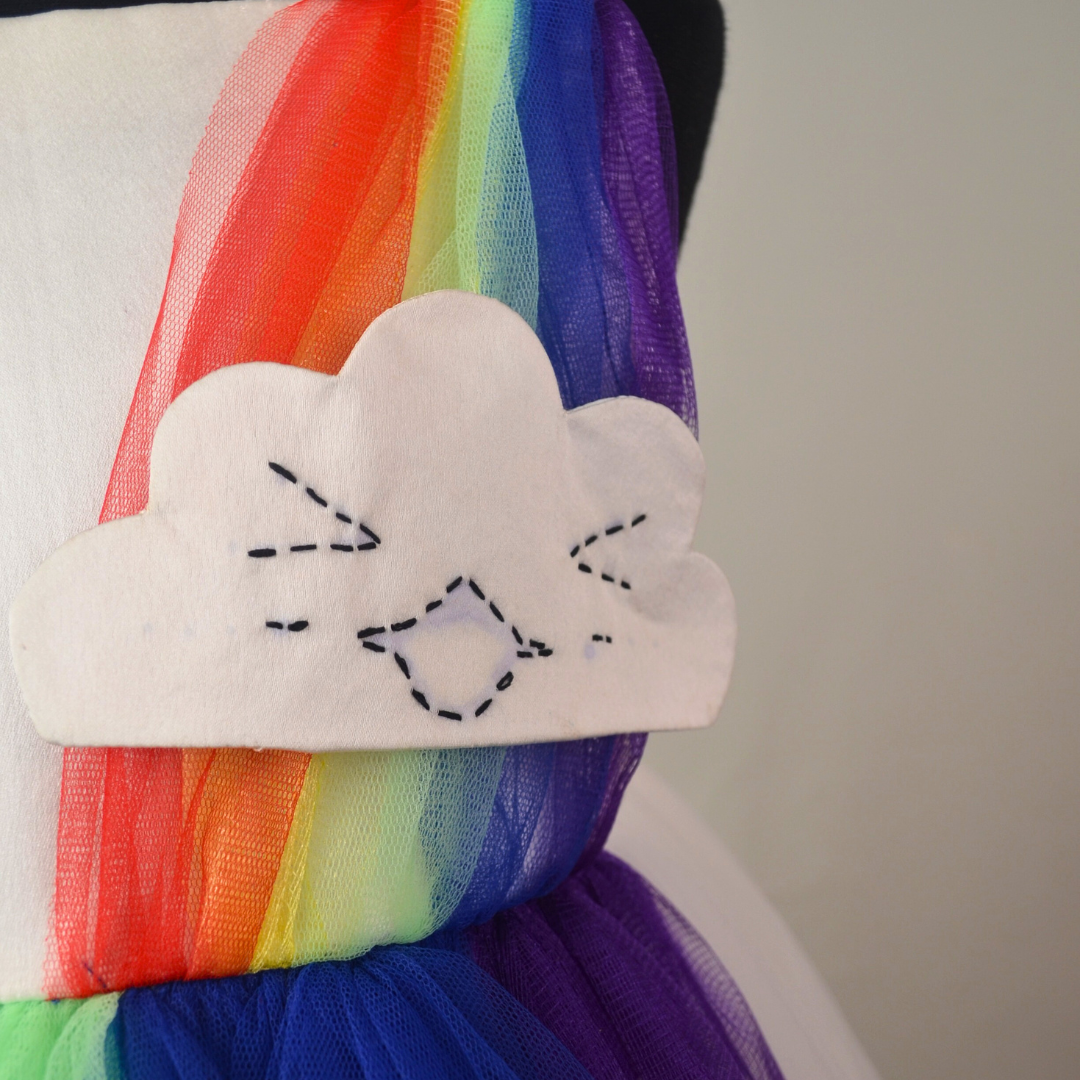 White Ranbow Pearl Frock