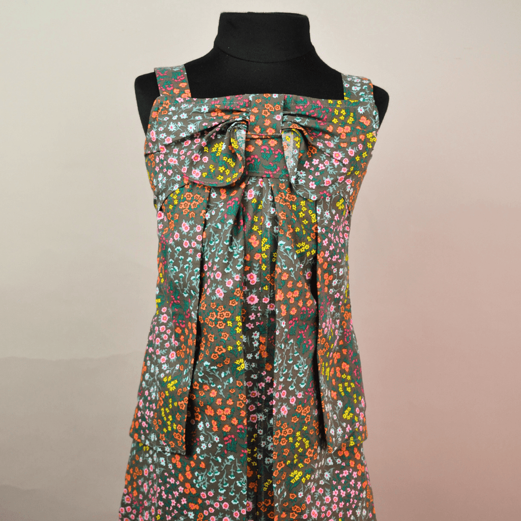 Green Drape style Dress With Big Bow