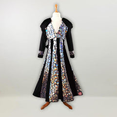Black Mirror Cut Flared Gown