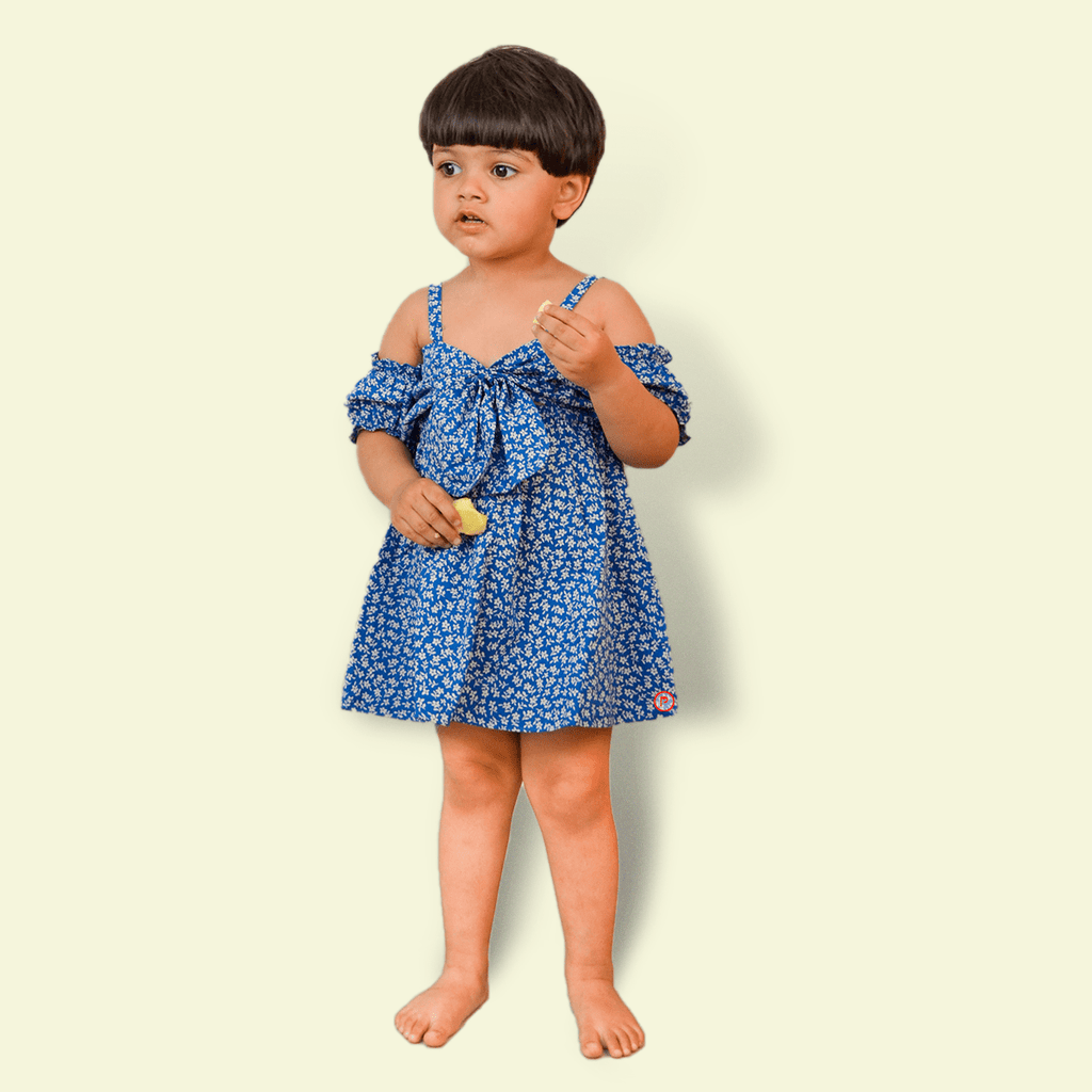Blue Designer Cotton Dress