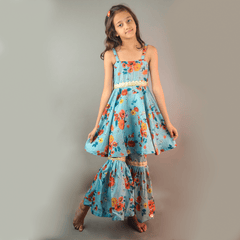 Floral silk Suit with jacket