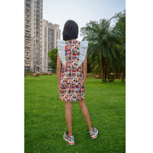 Load image into Gallery viewer, Cartoon print dress with Butterfly Sleeves
