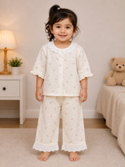 organic cotton flower print night suit