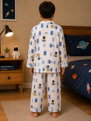organic cotton space print night suit